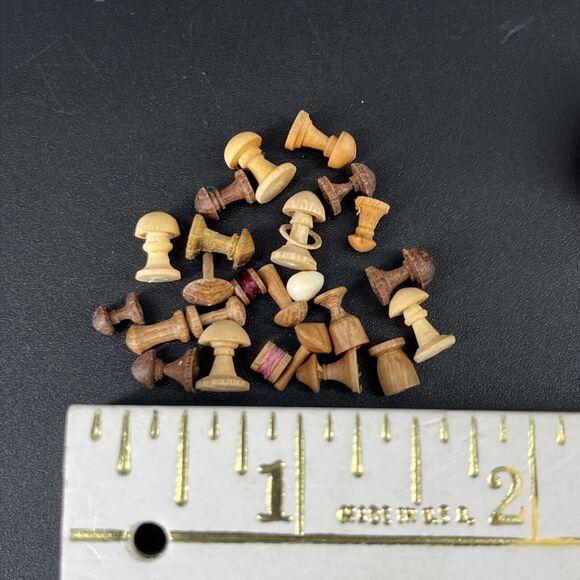 Dollhouse Miniature M Hunt Smoke Bush Wood Lidded Mushroom Jars New Zealand Set - Picture 12 of 16